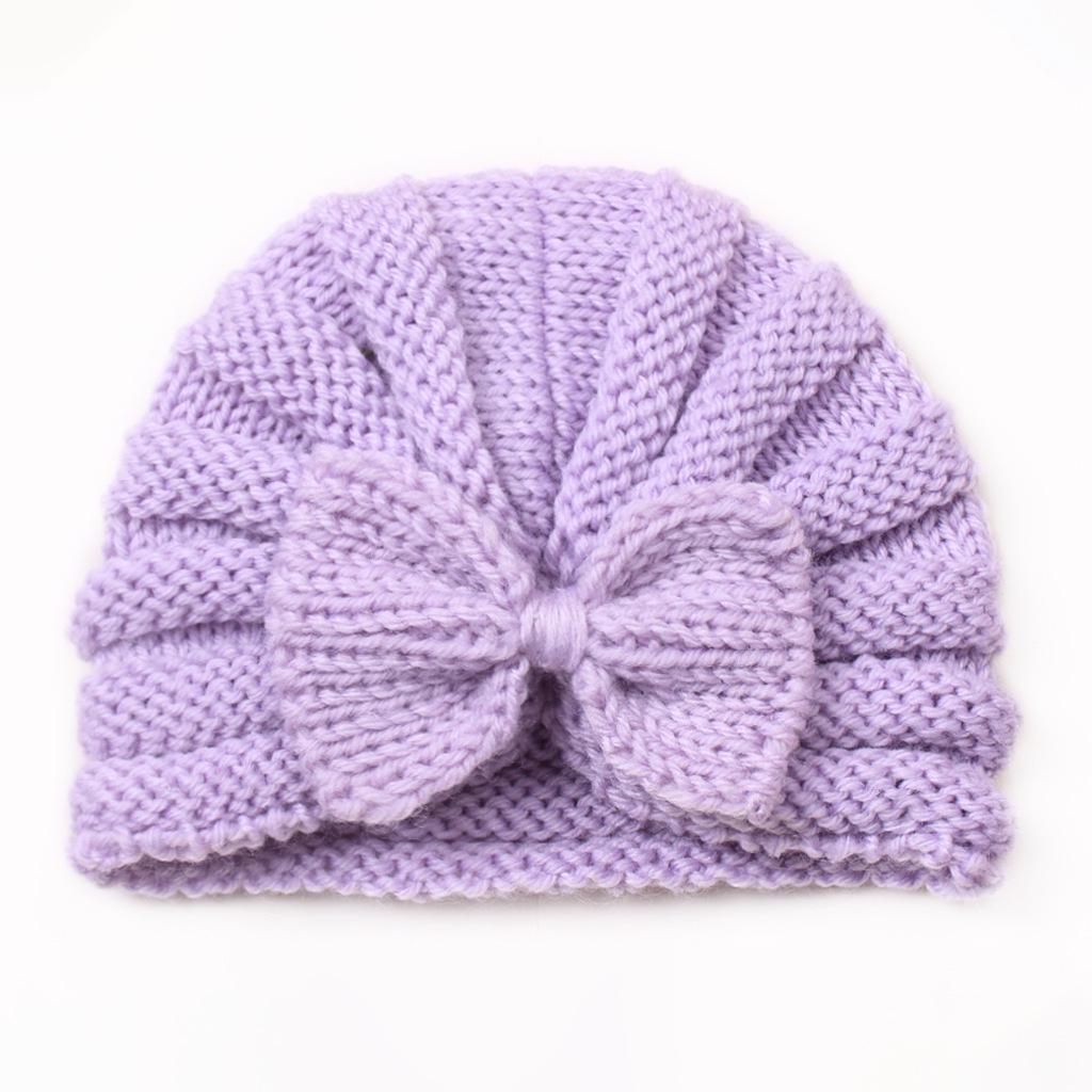 2022 Autumn/Winter Baby Bow Wool Hat - European & American Style, Knitted Warm Fetal Cap for Children