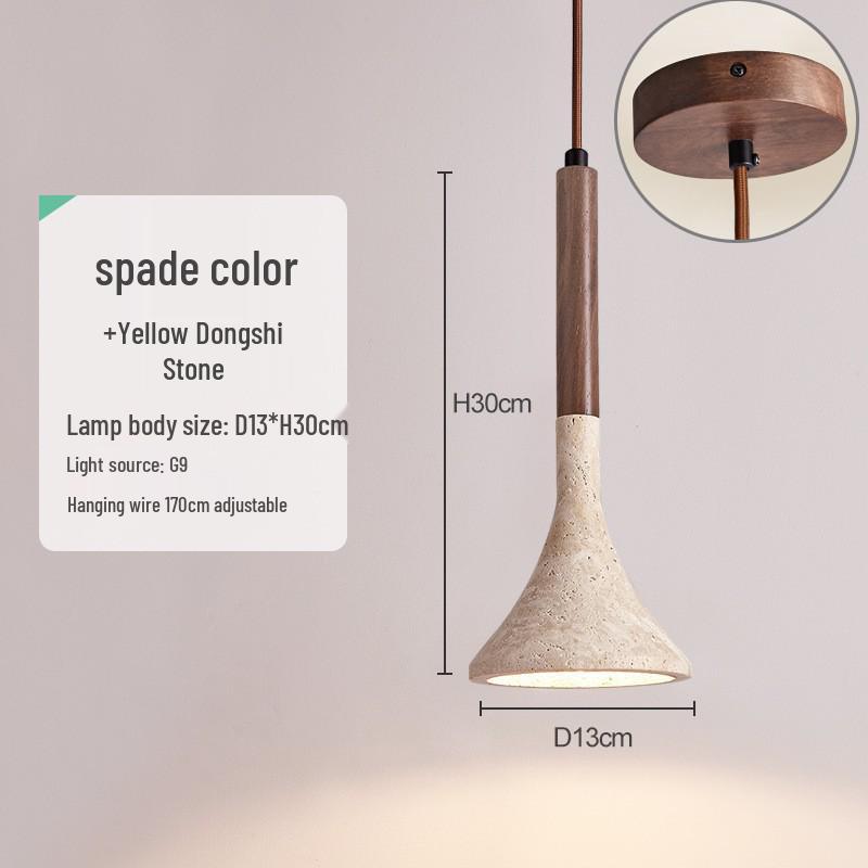 Японский подвесной светильник в стиле Ваби-Саби из желтого травертина, ретро-стиль середины века для спальни, гостевого дома или ресторана.