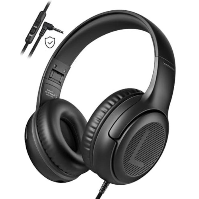 Гарнитура AT2, 3,5-мм стереонаушники для игр с объемным звучанием и микрофоном, мягкие наушники с эффектом памяти для ПК, ноутбука, детей, школьников