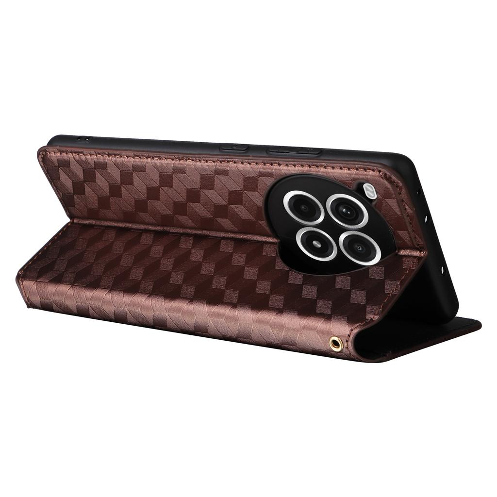 Для OnePlus Ace 3 Pro 5G Чехол Кошелек Подставка Ромбовидный Кожаный Чехол для Телефона