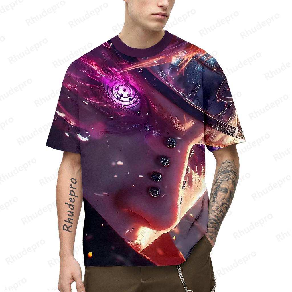 Футболки в стиле хип-хоп для мужчин, мужская футболка, новая одежда, Наруто, короткий рукав, косплей, большие размеры, одежда 2020 года, футболки, подарок, топы 2024 года