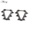 Alisouy, 2 шт., серьги-кольца в стиле панк, хип-хоп, из нержавеющей стали, с шипами, конусом, заклепками, треугольными ушками, спиралью, с пряжкой Huggie, для женщин и мужчин, унисекс, серьги-кольца