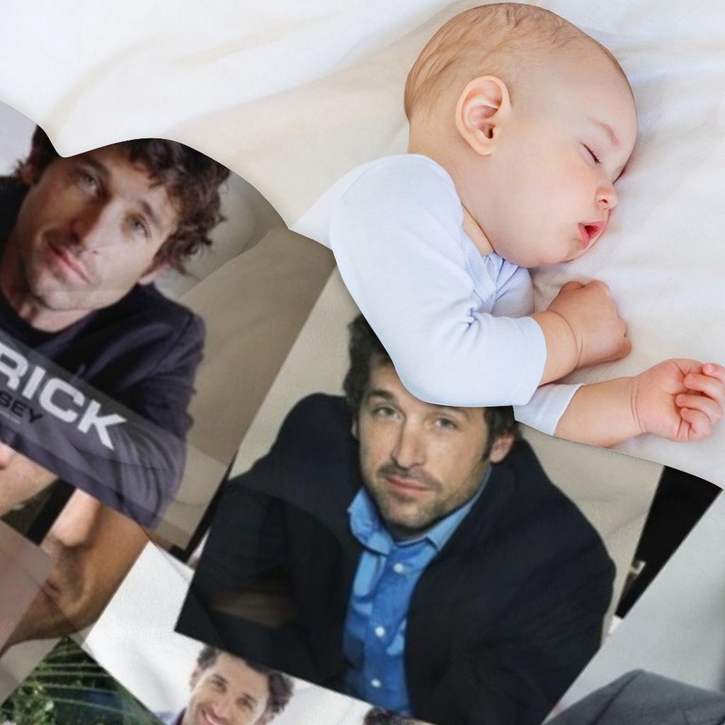 Patrick Dempsey Abstract Collage Throw Blanket Baby Large Shaggy decorative Blankets