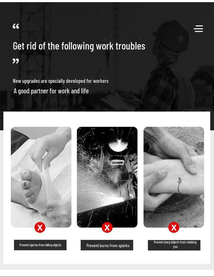 Рабочая обувь унисекс для трансграничных перевозок: Противоударные, противоударные, средней высоты, со стальным носком, нескользящие, износостойкие, дышащие, удобные.