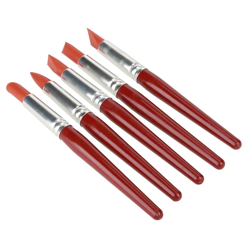 5pcs Red Large sized Rubber Tip Paint for Clay Sculpture Pottery Shaping Carving Tool
