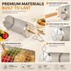 4/6/8 Pack Stainless Steel Rolling Grilling Basket Set Wooden Handle Outdoor Camping BBQ Vegetable Meat Grilling Accessories