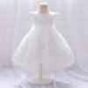 "Girls Bow Princess Dress with Flying Sleeves, Tutu Skirt, and Tail - Stylish Flower Girl Wedding Dress"