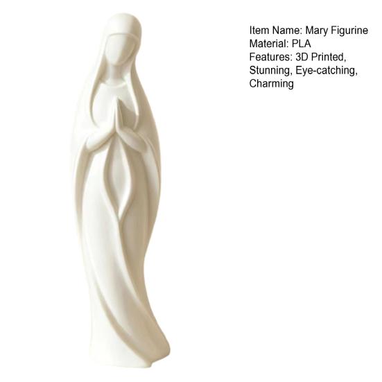 Virgin Mary Statue 3D Printed Catholic Religious Saint Mary Figurine Blessed Mother Sculpture for Home Decor