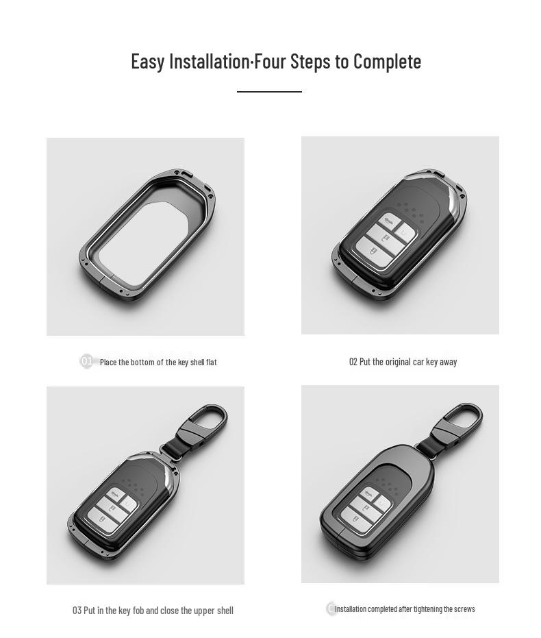 Защитный чехол для ключа из цинкового сплава для Honda Accord XRV Odyssey Civic & Lingpai (10-е поколение)