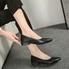 Black Low Heel Elegant Pointed Toe Women's Shoes High Quality Comfortable Young Lastest Chic Point 39 Ladies Pumps On Promotion