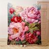 VIKAMA Printed Throw Blanket with Peony Floral Design UltraSoft SkinFriendly Warm Decorative Living Room Sofa Cover