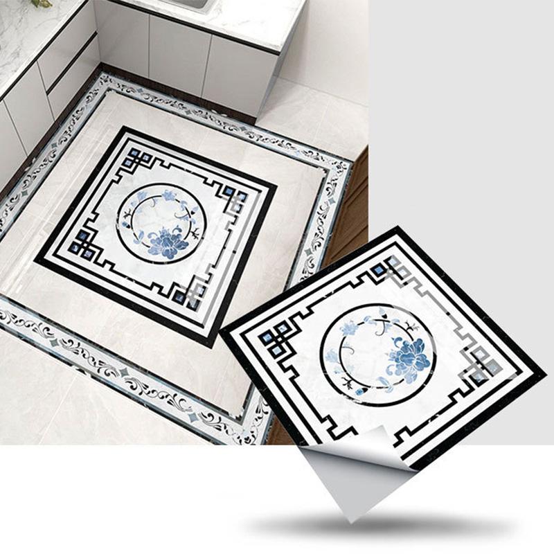 1 шт. самоклеящиеся обои из ПВХ, паркет, мрамор, водонепроницаемые напольные наклейки, квадратные наклейки, нескользящие, для украшения дома