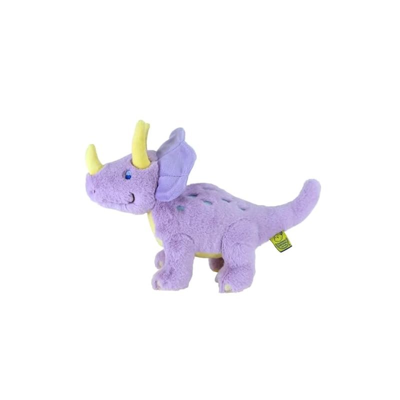 SunLemon Fluffy's Rainbow Triceratops Medium Plush Toy, 14 x 32 x 23cm, Colorful and Cute, Perfect for Social Media and Photo Shoots, Light Purple,