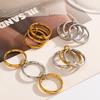 Hip Hop Multi-Layer Plain Circle Stainless Steel Ring for Women Fashion Stackable Index Finger Rings Personality Party Jewelry