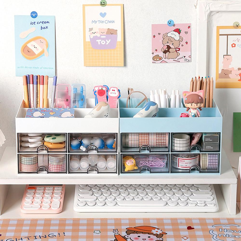 1 шт. Подставка для ручек, ящик для хранения - Милый ящик для хранения канцелярских товаров для студентов - Многофункциональный, большой вместимости, для хранения к началу учебного года