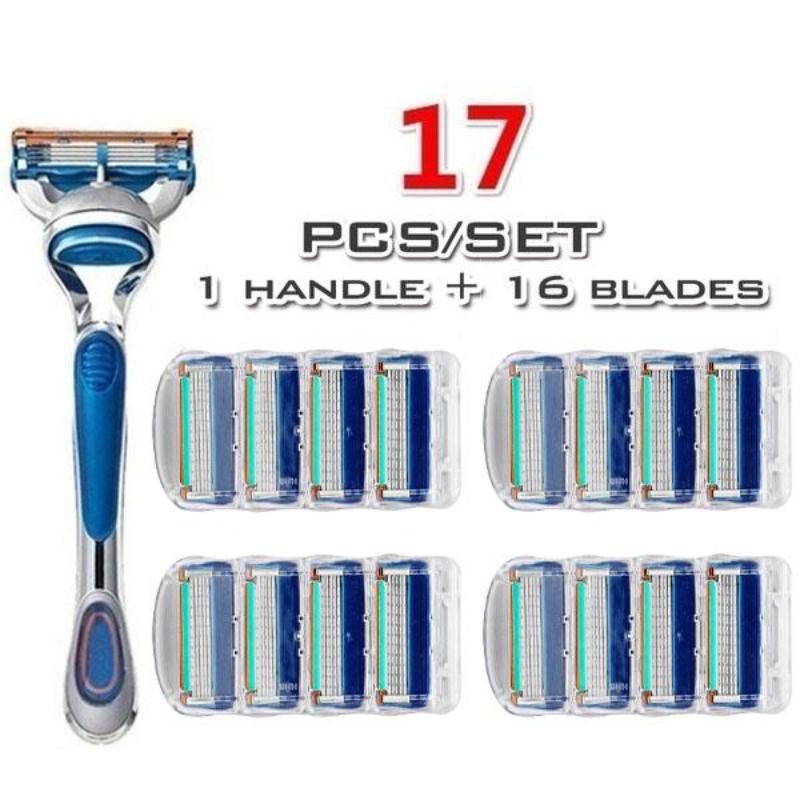 Мужская суперострая бритва с 5-слойным лезвием (1 ручка), 4/8/12/16/20 шт. аксессуаров для ножей