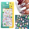 4set New Year Nail Art 5D Adhesive Stickers Embossed Color Christmas Nail Decals