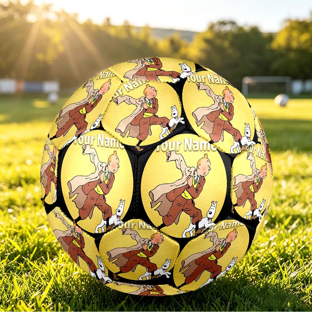 Size 5 FootballTintin Durable PU Soccer Ball for Sports Training Outdoor Competition