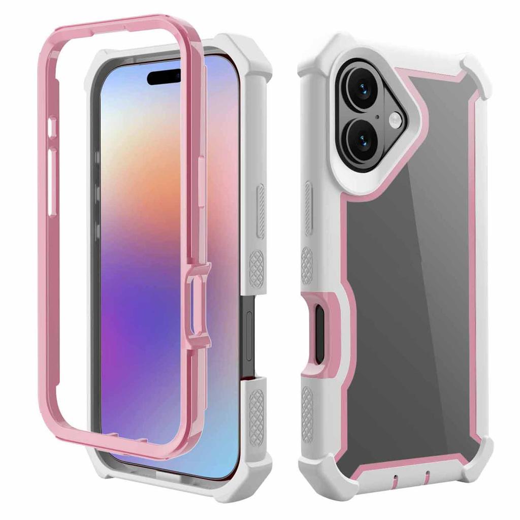 For iPhone 17 Case Clear Detachable 2 in 1 Shockproof TPU+PC Phone Back Cover