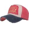 Cap with Distressed English CA679 [White Fang] Finish, Letters, Hat, Sports, Running, Outdoor, Women, Men, (red Navy)