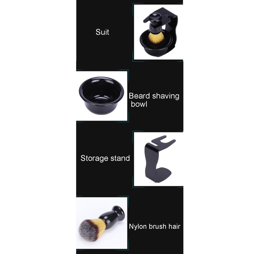 3 шт., набор кисточек для бритья, кисточка для бритья бороды, чаша, безопасная подставка для бритья, комплект для мужчин