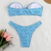 2024 Европейский и Американский Горячий Стиль Однотонный Купальник Бикини Бандо