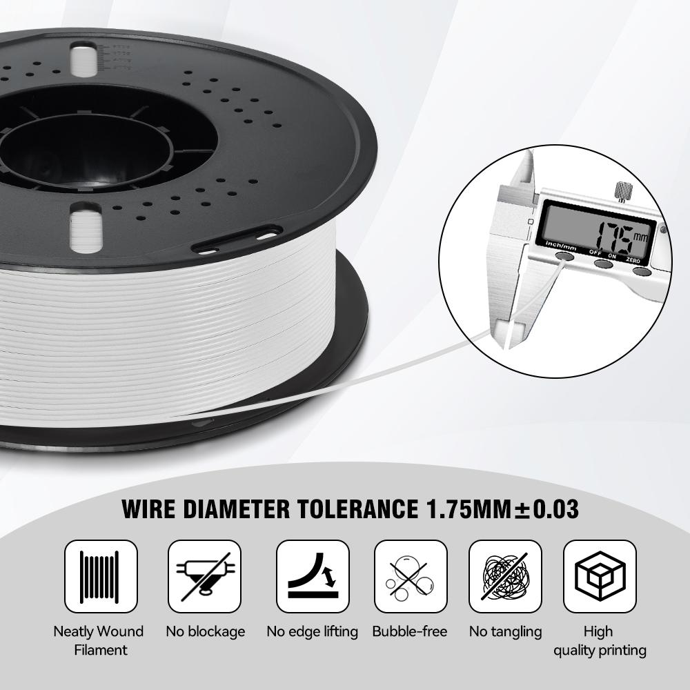 KEEPANG 5KG PETG 3D Printer Filament 1.75mm High Toughness Neatly Wound 3D Printing Material DIY Crafts Tools for 3D Printer