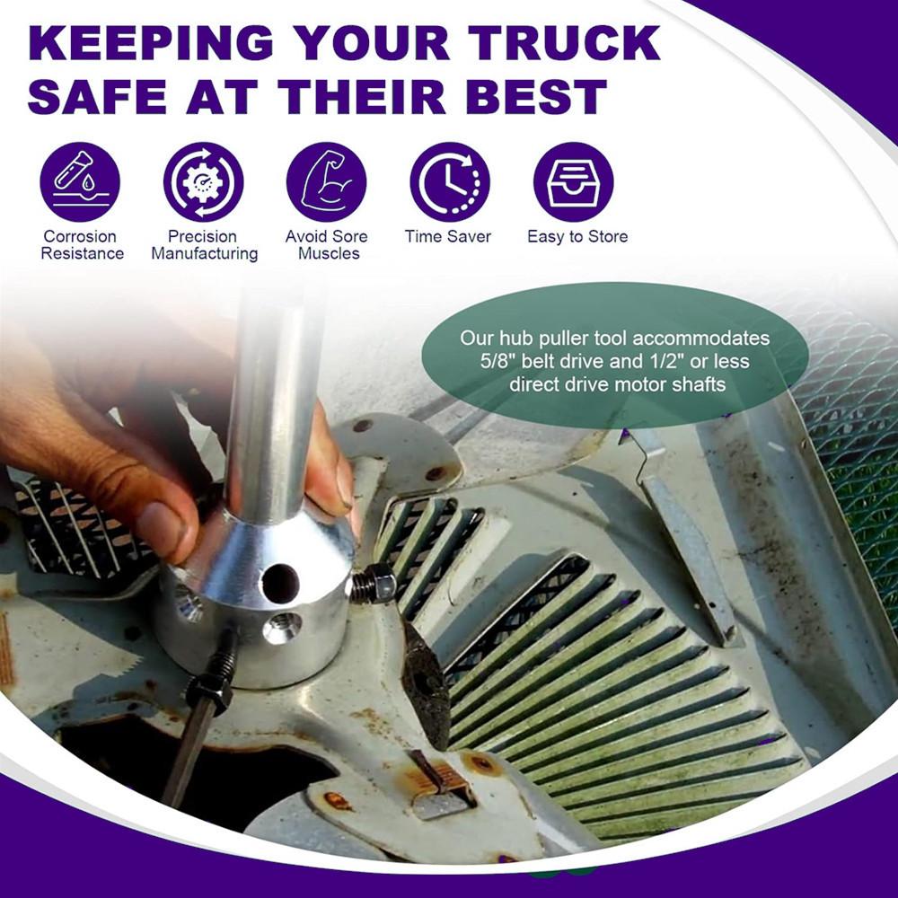 UP-1 Ultimate Hub Fan Blade Blower Wheel Puller для 5/8 "ременного привода и 1/2" или меньше валов двигателя с прямым приводом, алюминий