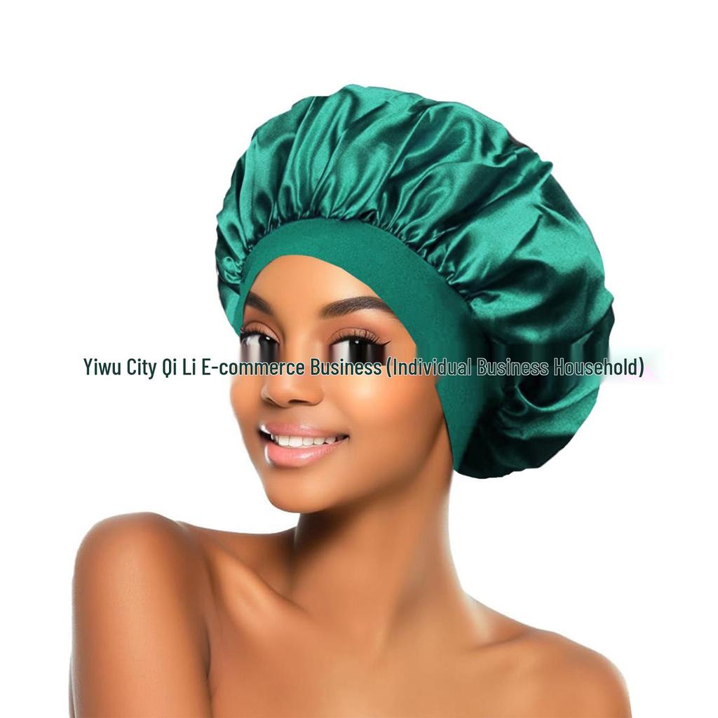 Women's Satin Wide-Brim Nightcap for Hair Care & Styling