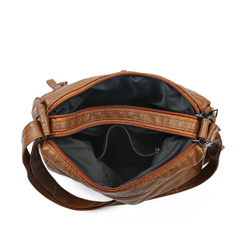 Многокарманная женская сумка через плечо из мягкой кожи, сумка для мам среднего и пожилого возраста, сумка через плечо