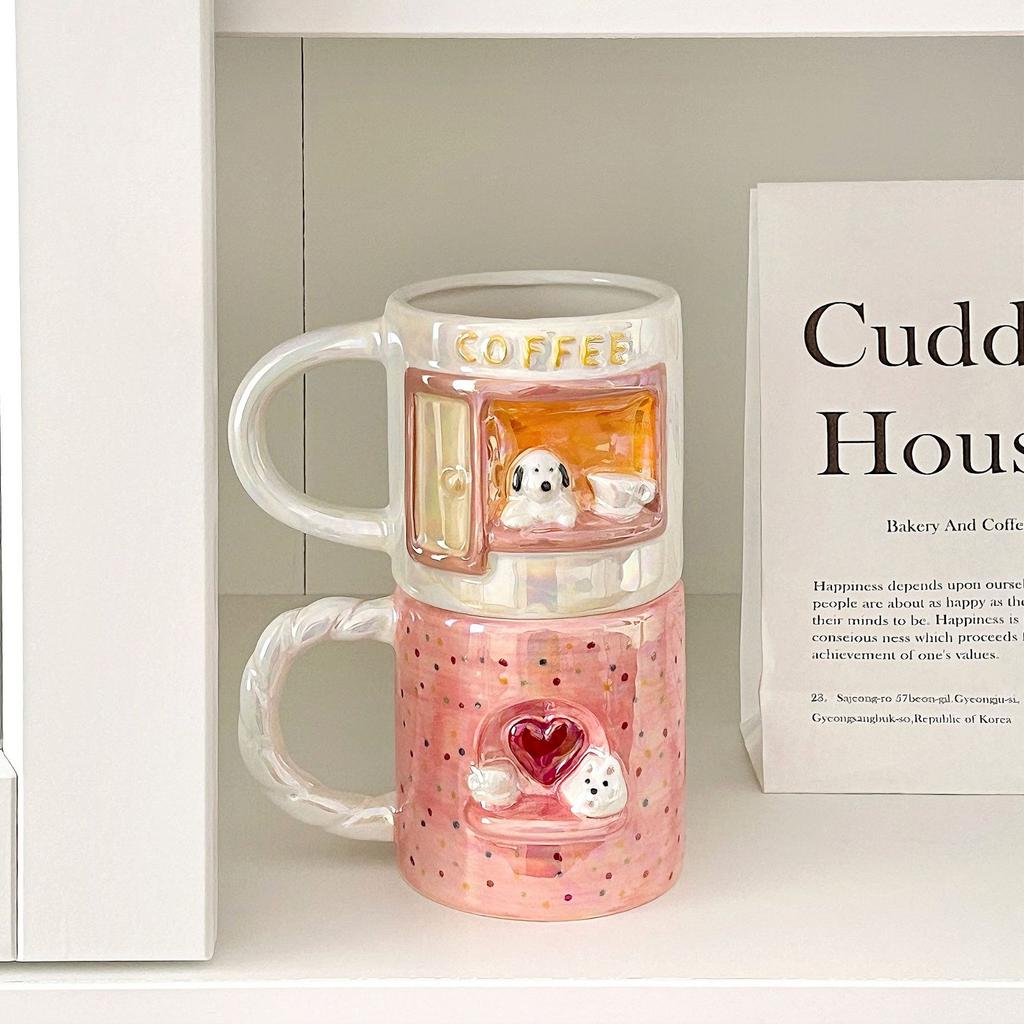 Мультяшная кружка «Любовь», кружка «Сердце девочки», красивая керамическая кружка, парная кружка для завтрака, кофейная чашка, высокотемпературная кружка для воды