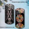 Красочный Цветочный Тотем Для Apple IPhone 16 11 13 15 14 Pro Max 12 Mini 7 8 Plus XR XS Чехол для телефона из закаленного стекла эллиптической формы