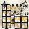 4 Pcs 2026 Grad Balloon Boxes Black Balloon Boxes with Letters So Pround of You Graduation Party Decoration