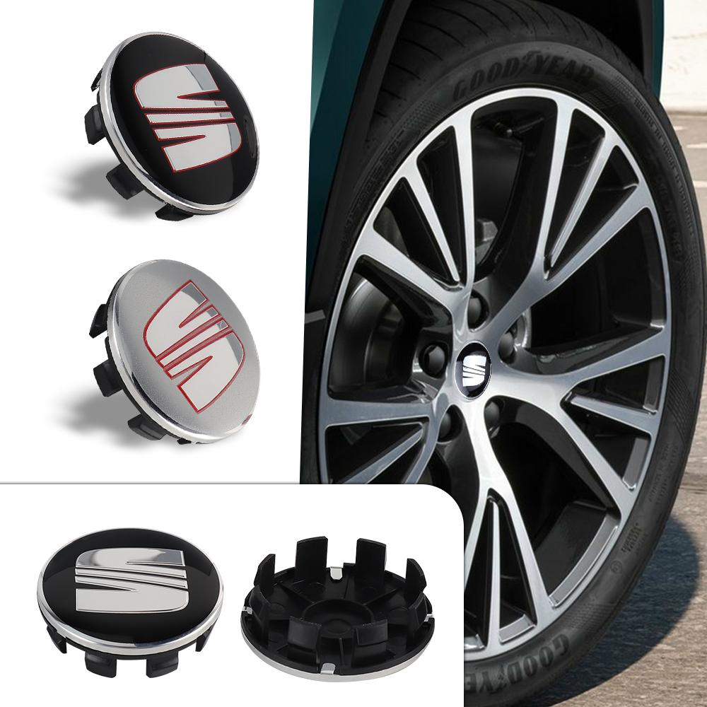 rldf3 4Pcs 55/63MM Wheel Center Hub Caps Rims Cover Badge Car Accessories For Seat Cupra Ateca Ibiza 6f Leon Mk2 FR E-Racer Formentor