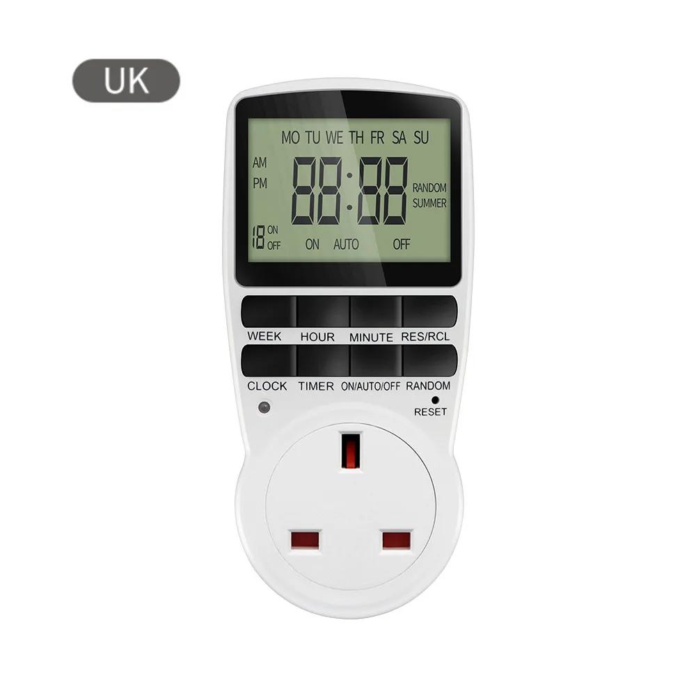 Electronic Digital Timer Switch Socket Kitchen Timer Outlet Programmable Timing Socket Control 220V EU US UK AU Plug