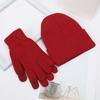 Winter Warm Knitted Gloves And Hat Set for Men And Women Soft Skull Cap And Touch Screen Gloves Set for Cold Weather