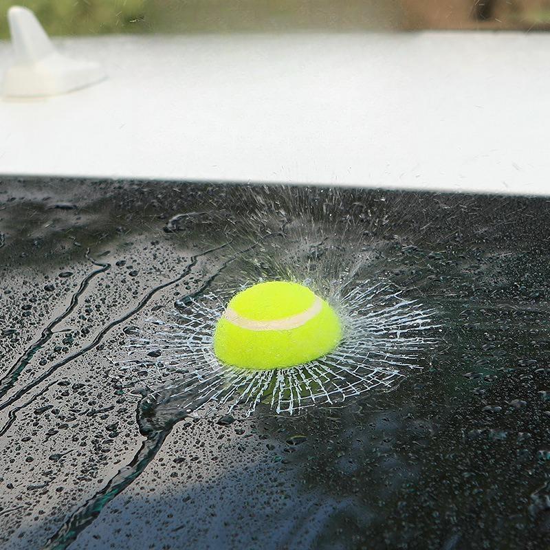 3D Car Ball Car Stickers Funny Creative Window Decoration Stickers Tennis Glass Broken Design Creative Interesting Objects