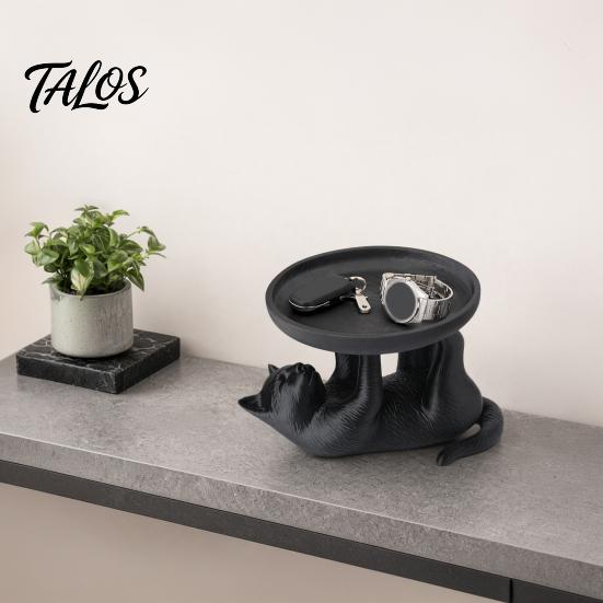 Talos 3D-печатный поднос-лежанка для кошки, милый держатель для колец и органайзер для сережек на туалетный столик, декоративная кошачья шкатулка для браслетов