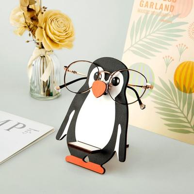 Деревянный держатель для очков с изображением животных, ручная резьба, лиса, кошка, ленивец, пингвин, телефон, очки, солнцезащитные очки, подставка, украшение для рабочего стола, подарок на день рождения