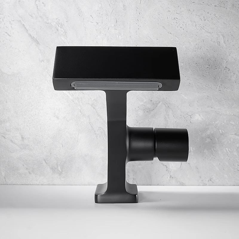 Matte Gray Bathroom Sink Faucet New Design Waterfall Basin Faucets Washbasin Hot Cold Brass Mixer Vanity Single Hole Water Taps