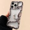 Роскошный стильный полый 3D чехол для телефона в виде змеи для iPhone 16 Pro Max 15 14 Plus 13 12 11 противоударный глянцевый охлаждающий чехол с зернистой текстурой