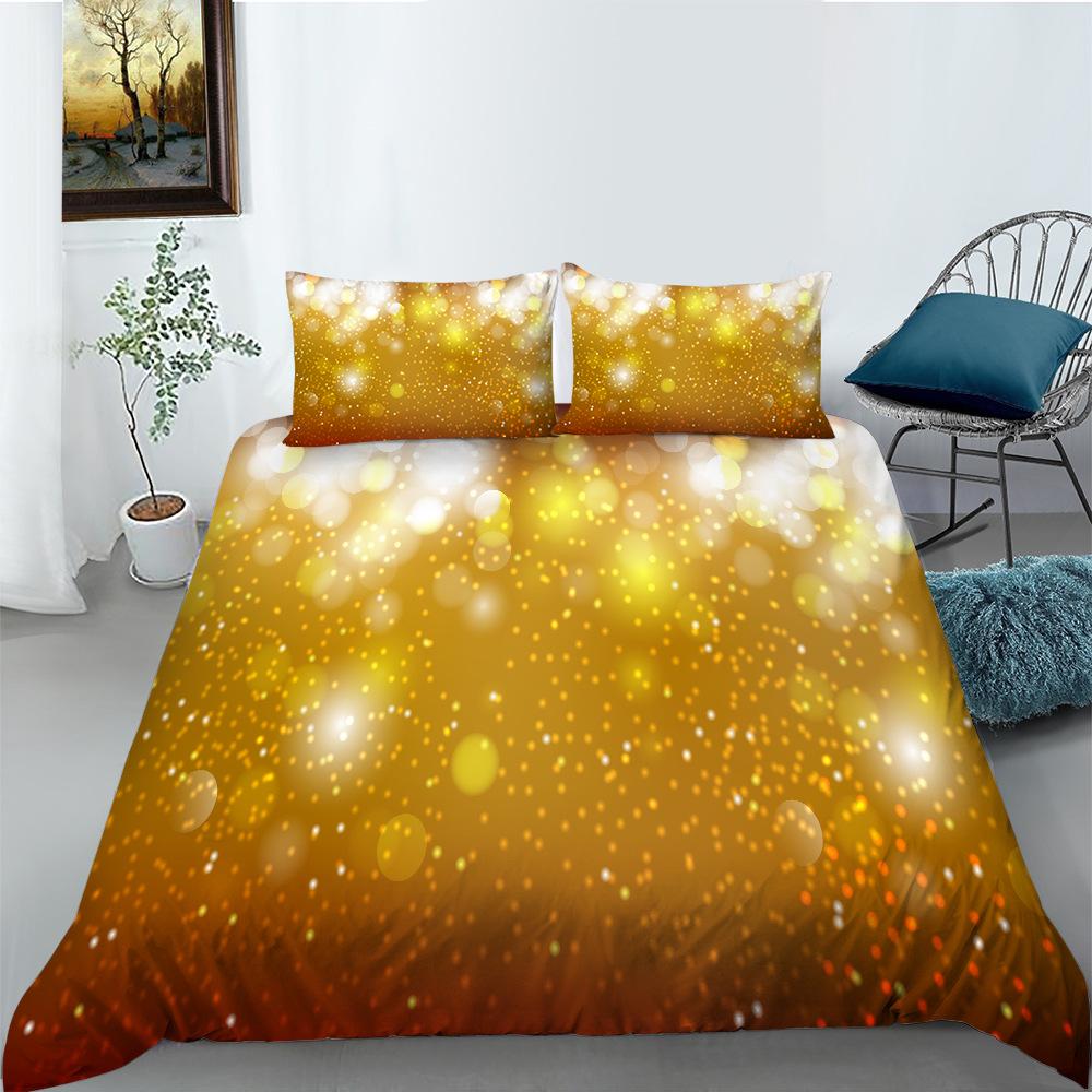 Sequin Series Quilt Cover Pillowcase Three-Piece Set Polyester Digital Printing