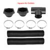 1set 60mm Diesel Heater Pipe Duct T Piece Warm Air Outlet Vent Hose Clips For Webasto Air Vent Ducting T Flat Piece Elbow Pipe