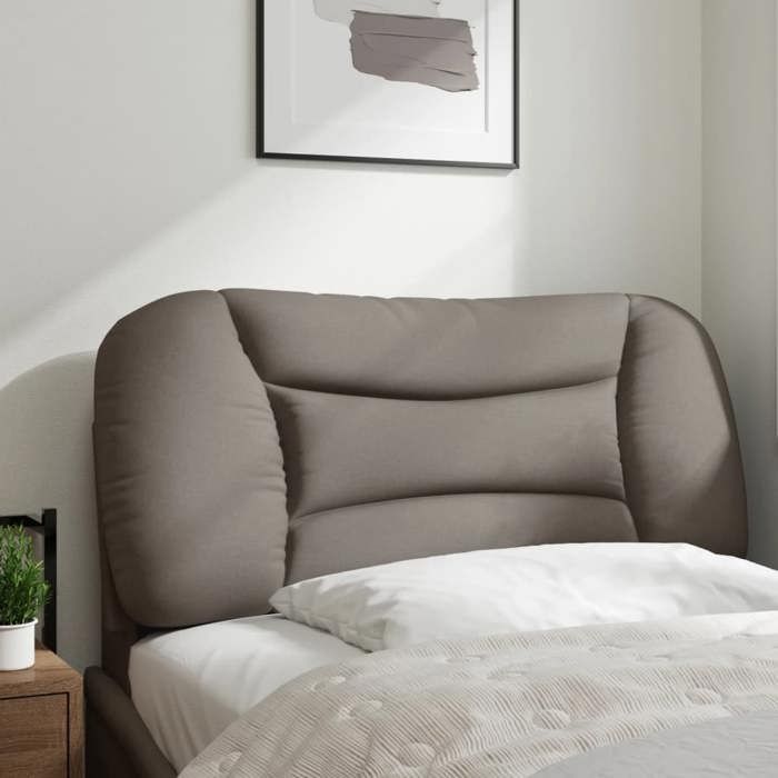 VidaXL Coussin de Tête de Lit, Oreiller de Lecture avec Fermeture à Glissière, Coussin de Lecture pour Lit Chambre, Taupe 80 374529