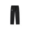 Li Ning CF Su Series Solid Color Casual Lace-Up Straight Loose Knit Sports Pants Men Pants Black AYKU621-2