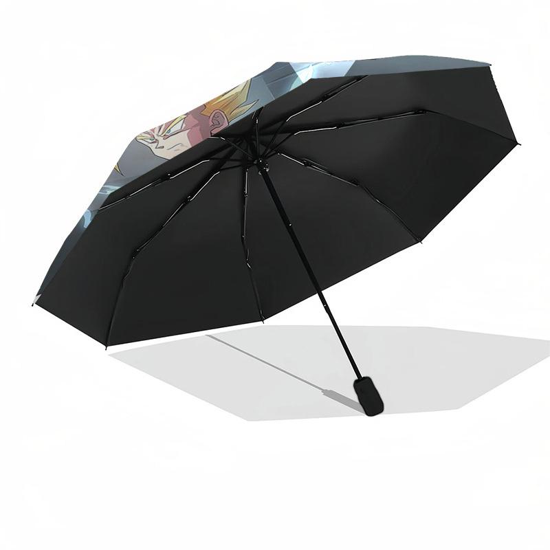 1pc Dragon Ball Z Vegeta & My Hero Academia Izuku Midoriya Outdoor Umbrella - Automatic Opening/Closing, 3-Fold Design, 8-Bone Iron Frame - Perfect Gi