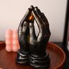 Фигурка молящейся руки со светлой смолой, черная статуя с двойными руками, скульптура, домашний офис, гостиная, украшение для рабочего стола, абстрактный орнамент