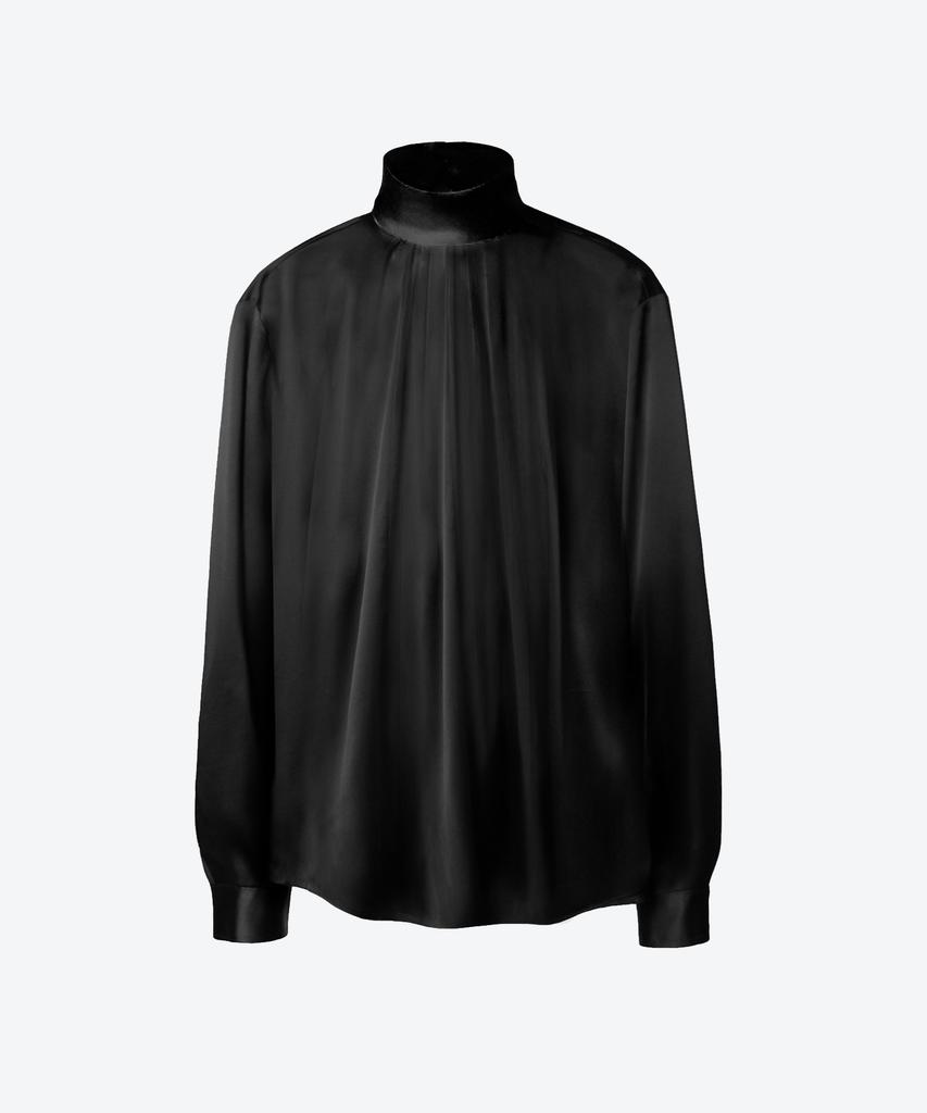 UNTAGE Silk High-Neck Blouse[Black(Unisex)]_Uts-Fs36