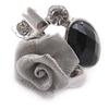 Designer Ring 'Scarlett' Gray Black