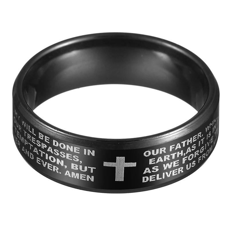 8 мм религиозный крест Иисус Писание христианский стих из Библии вдохновляющая вера кольца из нержавеющей стали для женщин мужчин ювелирные изделия подарки